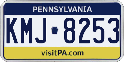 PA license plate KMJ8253