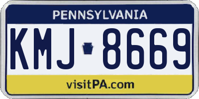 PA license plate KMJ8669