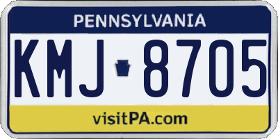 PA license plate KMJ8705