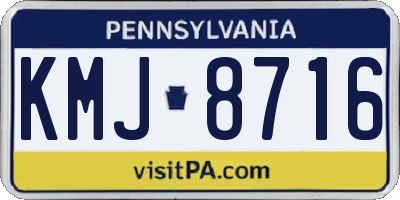 PA license plate KMJ8716