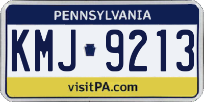 PA license plate KMJ9213