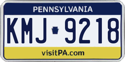 PA license plate KMJ9218