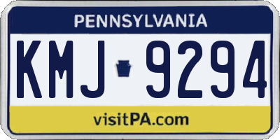 PA license plate KMJ9294