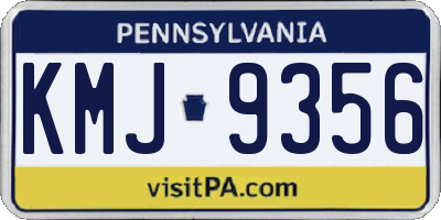 PA license plate KMJ9356