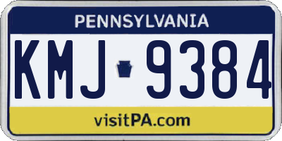 PA license plate KMJ9384