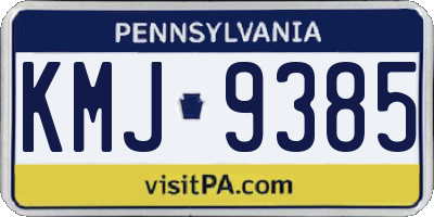 PA license plate KMJ9385