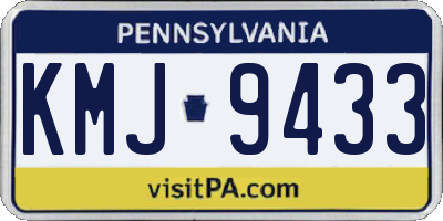 PA license plate KMJ9433