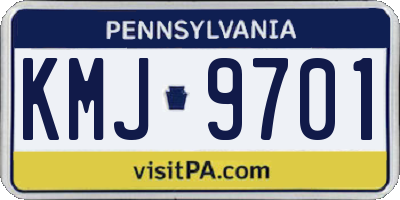 PA license plate KMJ9701