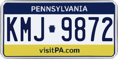 PA license plate KMJ9872