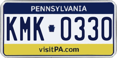 PA license plate KMK0330