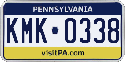 PA license plate KMK0338