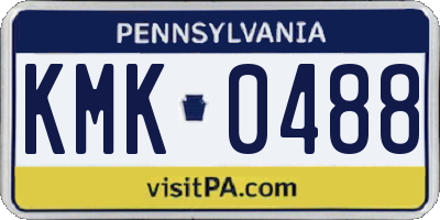 PA license plate KMK0488