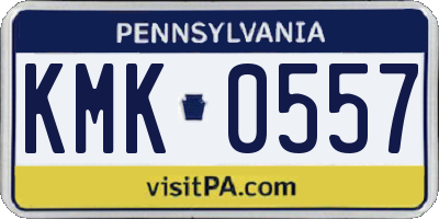 PA license plate KMK0557