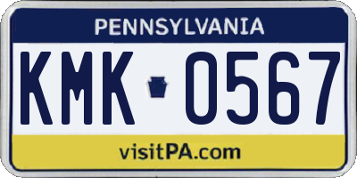 PA license plate KMK0567