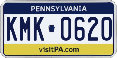 PA license plate KMK0620