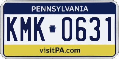 PA license plate KMK0631
