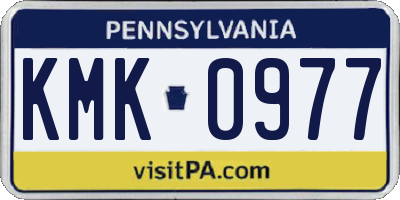 PA license plate KMK0977