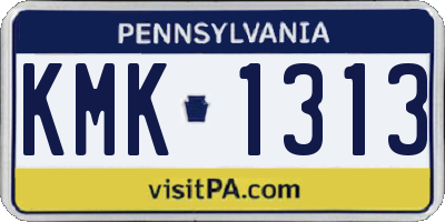PA license plate KMK1313
