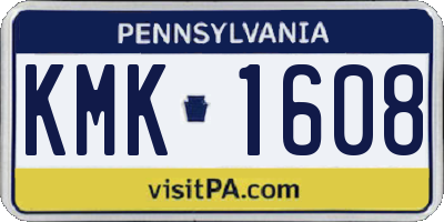 PA license plate KMK1608
