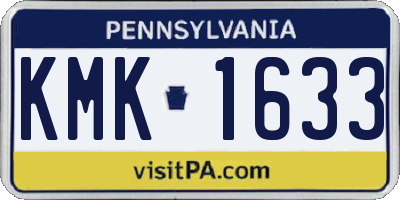 PA license plate KMK1633