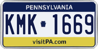 PA license plate KMK1669