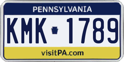PA license plate KMK1789