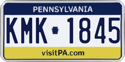 PA license plate KMK1845