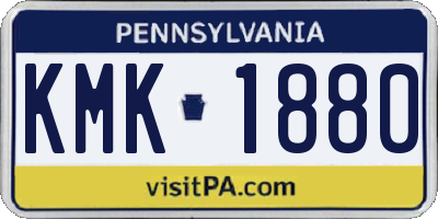 PA license plate KMK1880