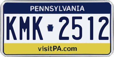 PA license plate KMK2512