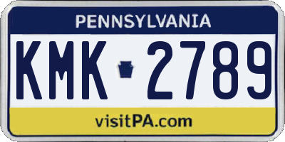 PA license plate KMK2789