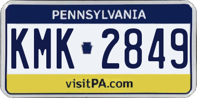 PA license plate KMK2849