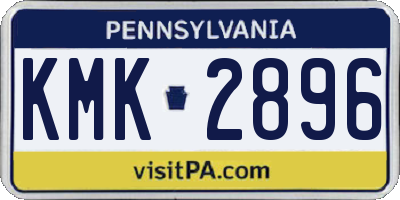 PA license plate KMK2896
