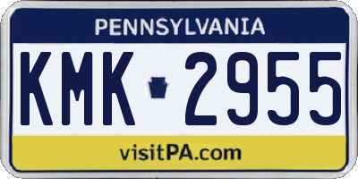 PA license plate KMK2955