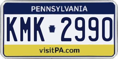 PA license plate KMK2990