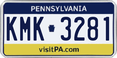 PA license plate KMK3281