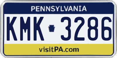 PA license plate KMK3286