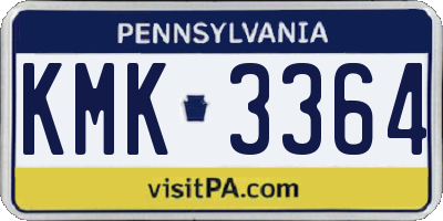 PA license plate KMK3364
