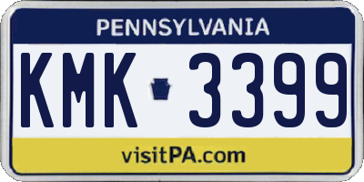 PA license plate KMK3399