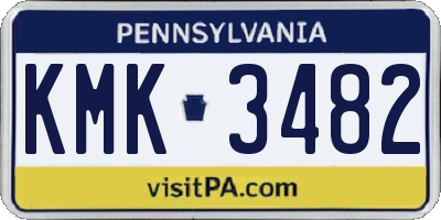 PA license plate KMK3482