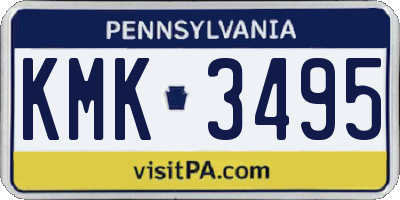PA license plate KMK3495