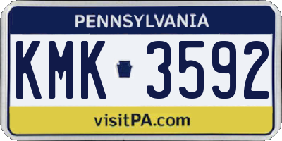 PA license plate KMK3592