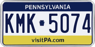 PA license plate KMK5074