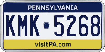 PA license plate KMK5268