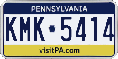 PA license plate KMK5414