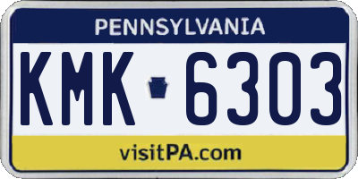 PA license plate KMK6303