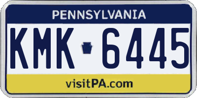 PA license plate KMK6445
