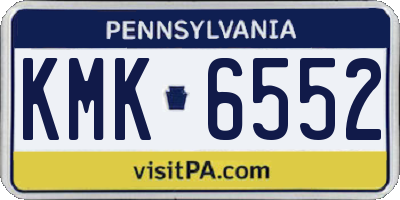 PA license plate KMK6552