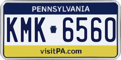 PA license plate KMK6560