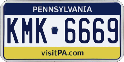 PA license plate KMK6669