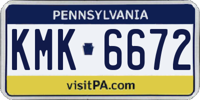 PA license plate KMK6672